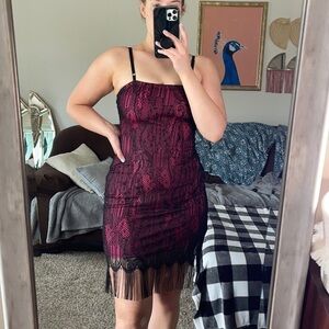 Miss California Apparel Fringed Dress